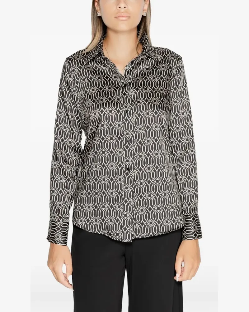 Rinascimento geometric-pattern shirt - Schwarz Schwarz