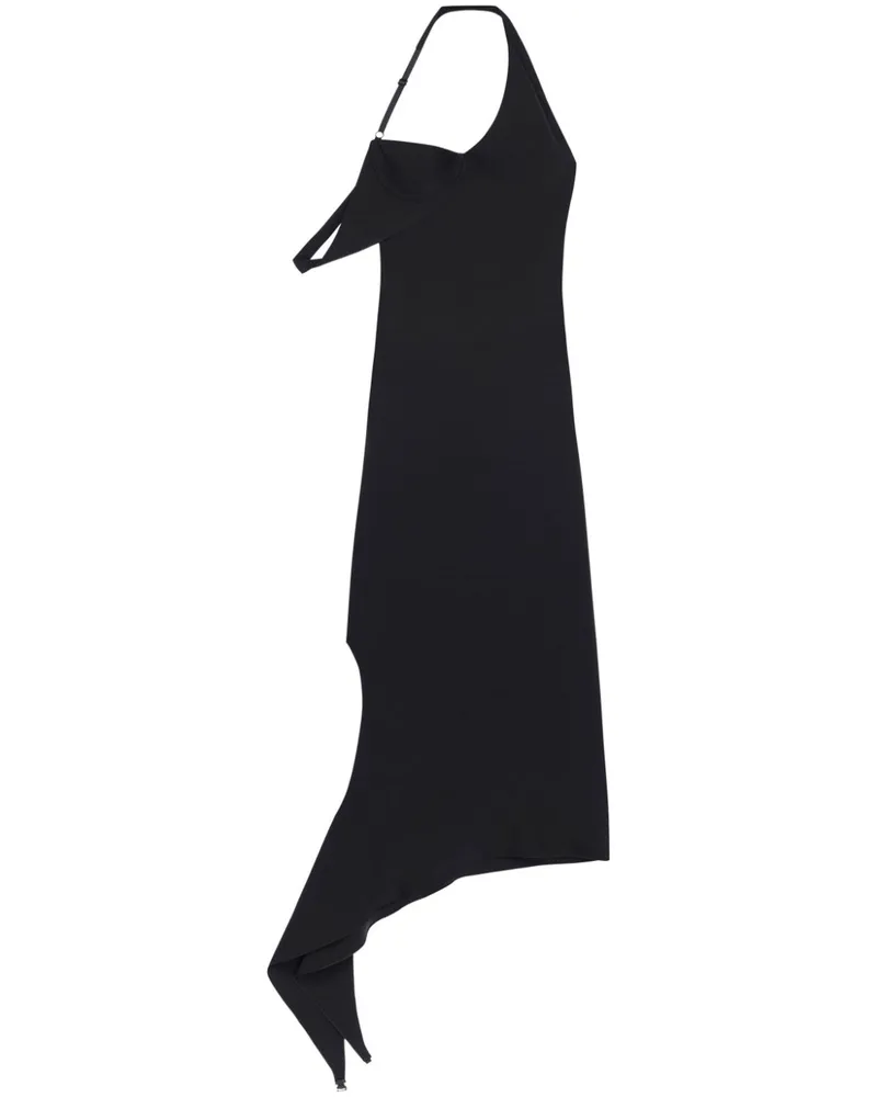 Courrèges Undressed Maxikleid aus Krepp - Schwarz Schwarz