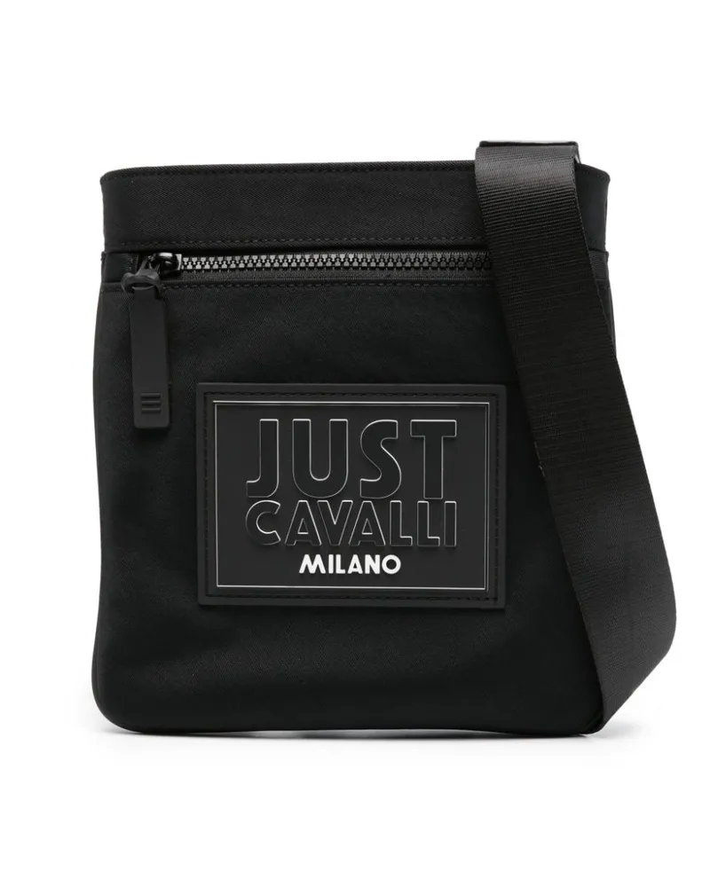 Just Cavalli Kuriertasche mit Logo-Patch - Schwarz Schwarz