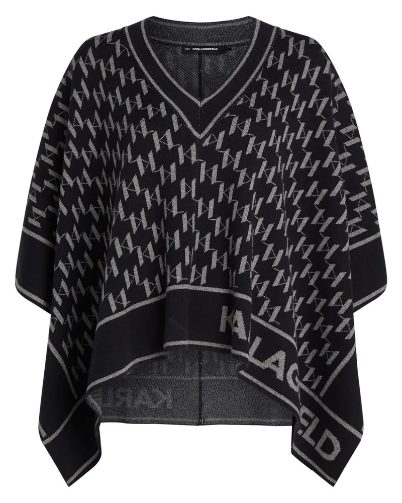 Karl Lagerfeld Cape mit Monogramm - Schwarz Schwarz