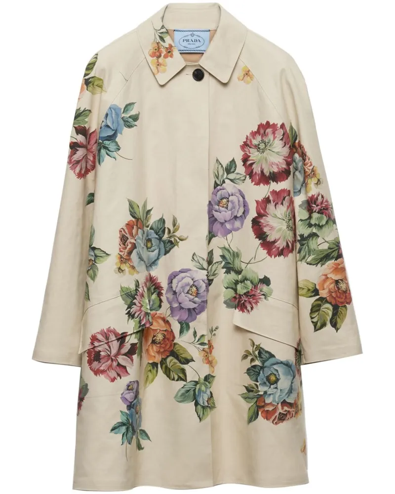 Prada Mantel mit Print - Nude Nude