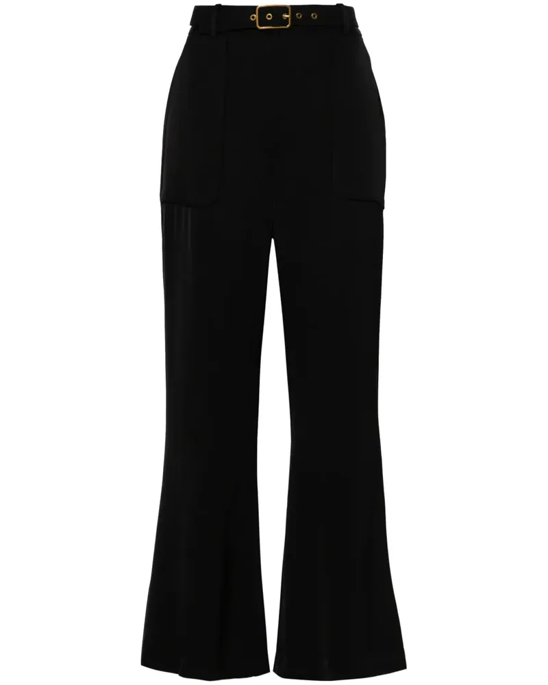 Zimmermann Ausgestellte Cropped-Hose - Schwarz Schwarz