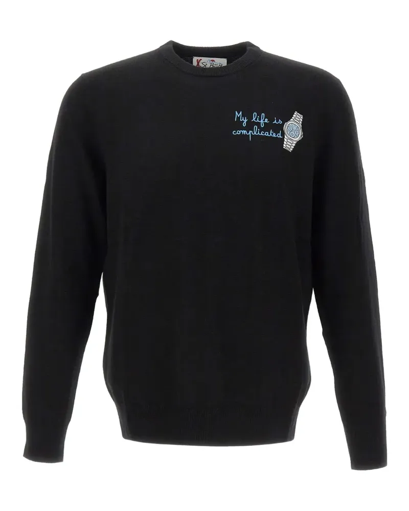 MC2 Saint Barth Bestickter Heron Pullover - Schwarz Schwarz