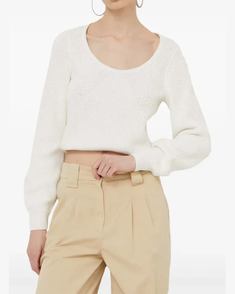 HUGO BOSS Pullover mit U-Ausschnitt - Weiß Weiß