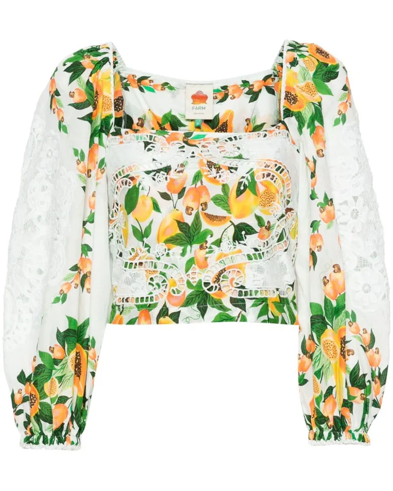 FARM Rio Cropped-Bluse mit Print - Grün Grün