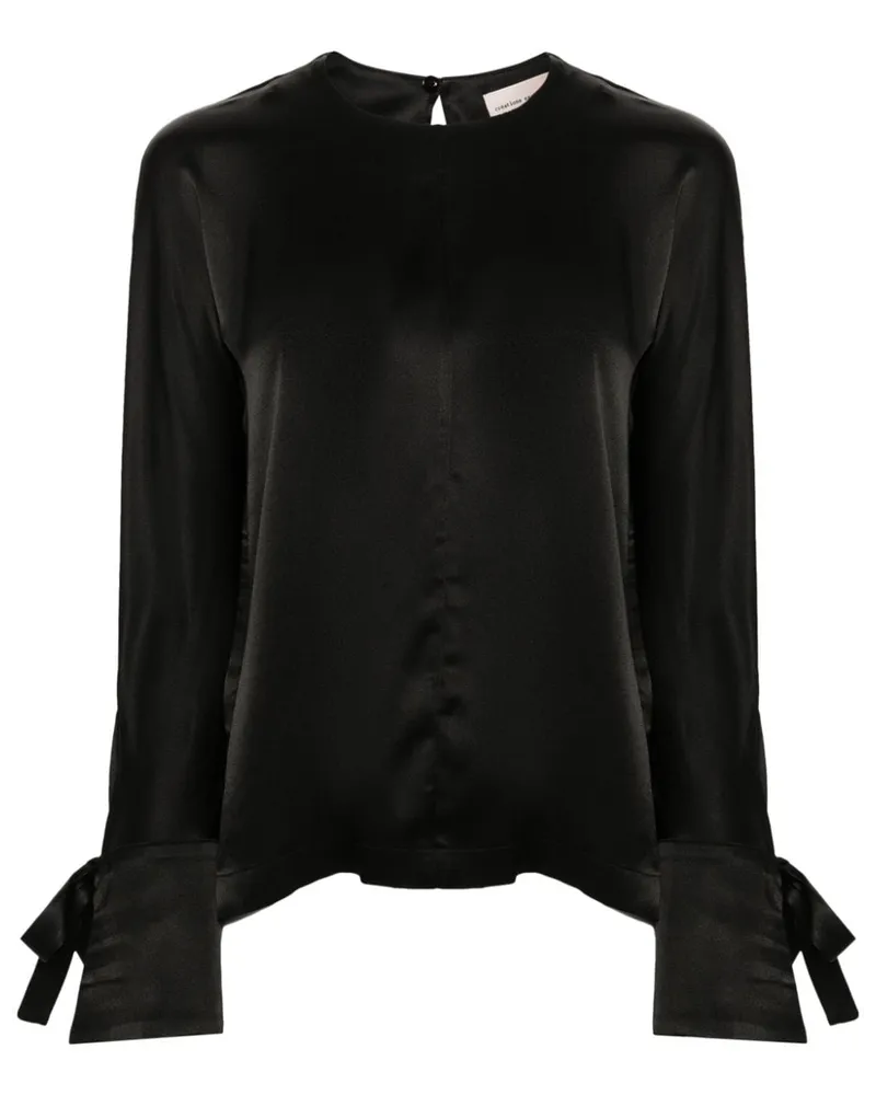 Semicouture long-sleeve satin blouse Schwarz