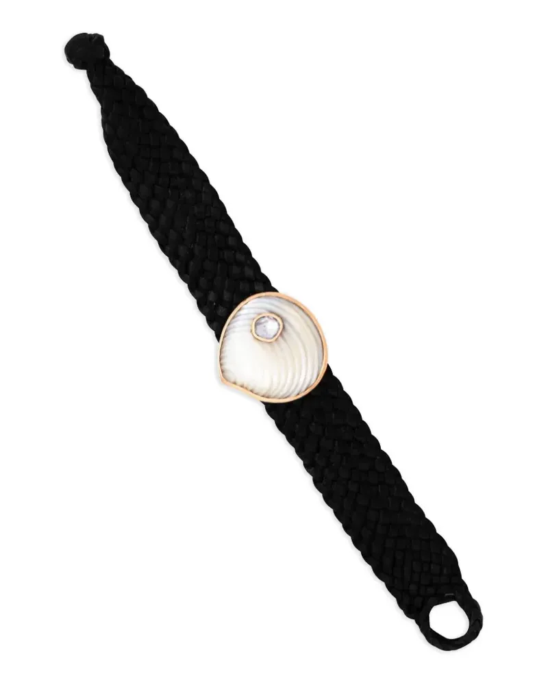 DEZSO Großes 18kt Pearl Shell Rotgoldarmband mit Diamanten Gold