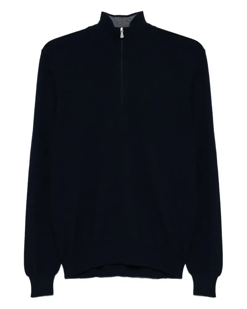 BARBA Pullover mit Reißverschluss - Blau Blau