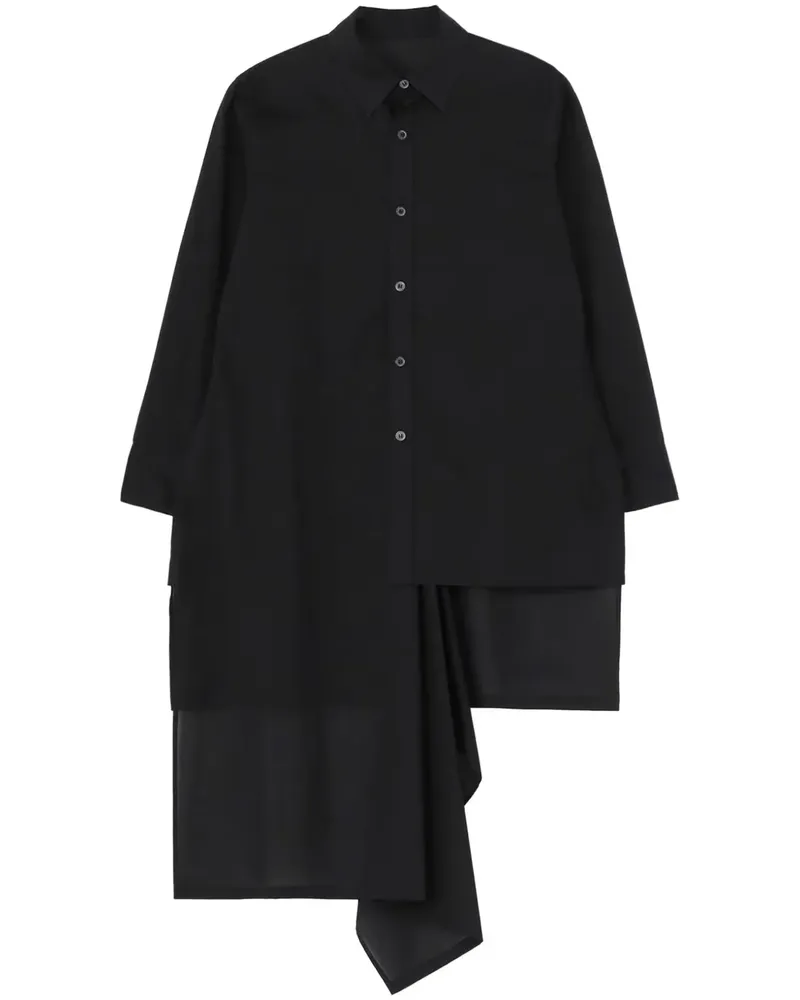 Yohji Yamamoto Hemd im Layering-Look - Schwarz Schwarz