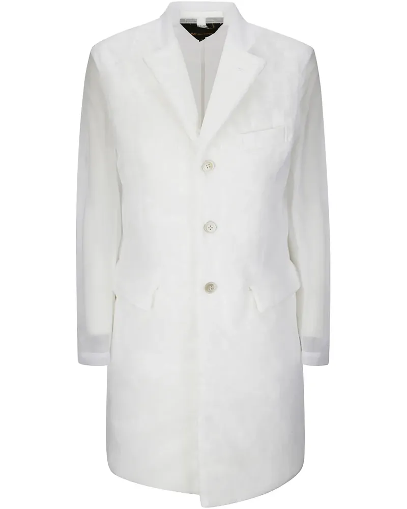 Comme des Garçons Einreihiger Mantel - Weiß Weiß