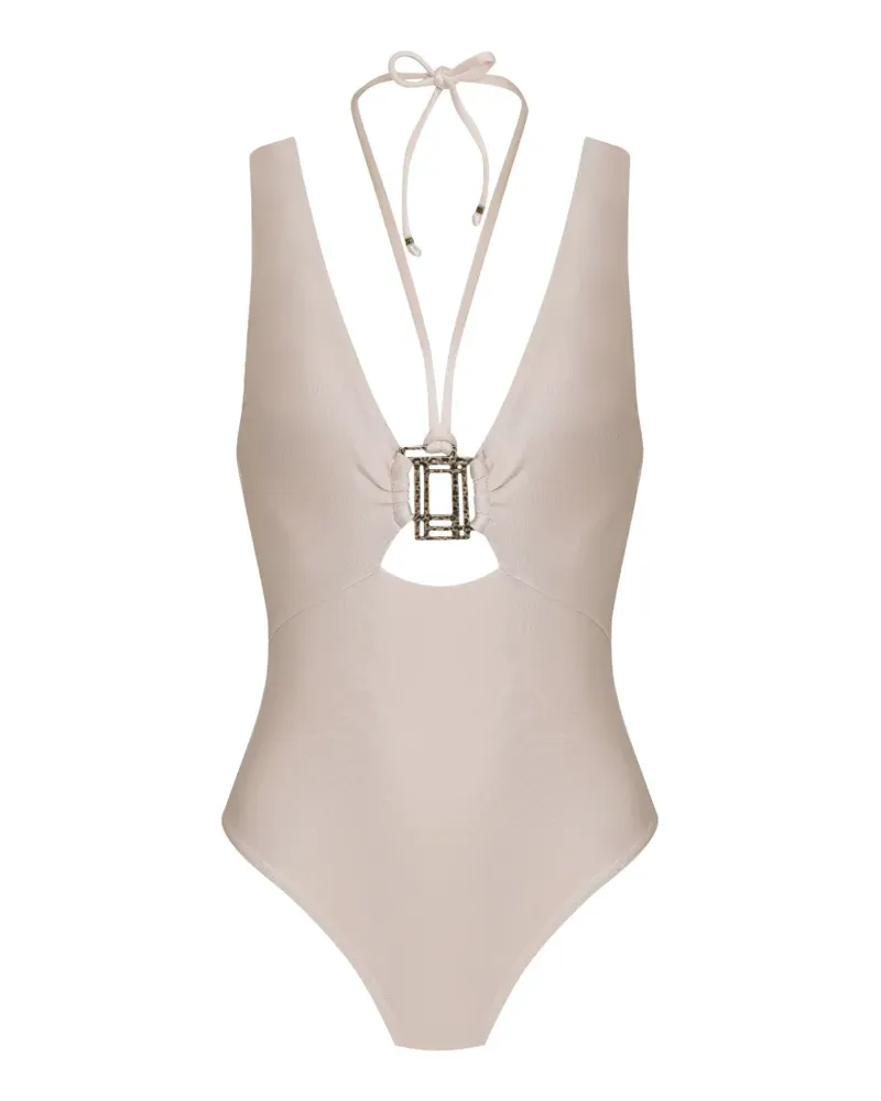 Amir Slama cutout ring swimsuit - Nude Nude
