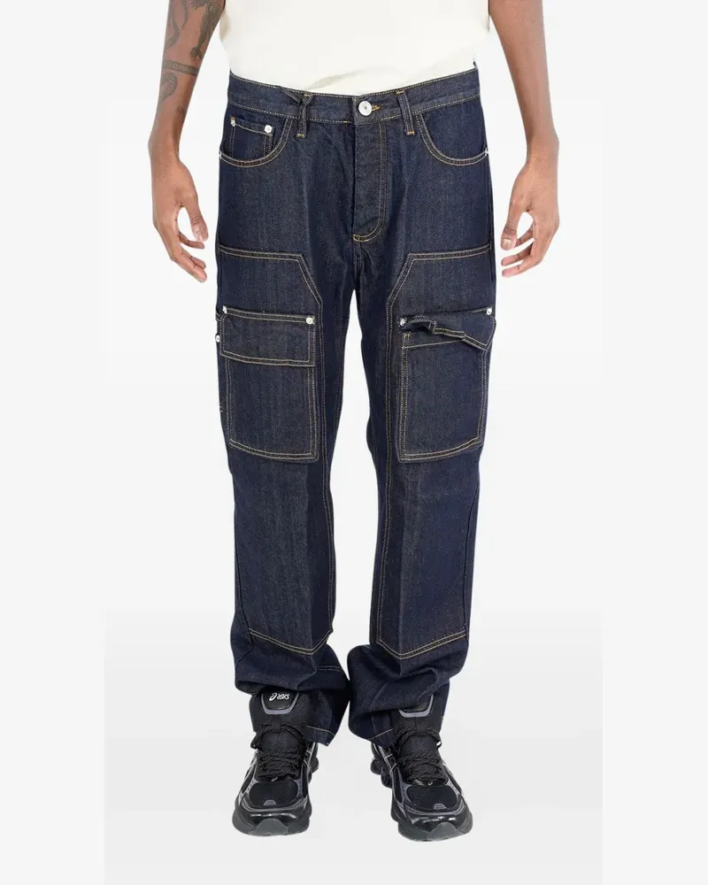 Yes London Cargo-Jeans mit Kontrastnaht - Blau Blau