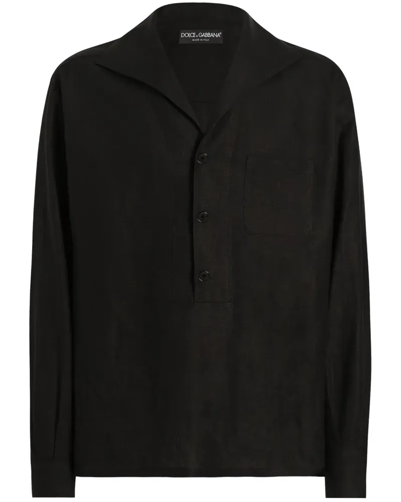 Dolce & Gabbana Hemd mit Matrosenkragen - Schwarz Schwarz