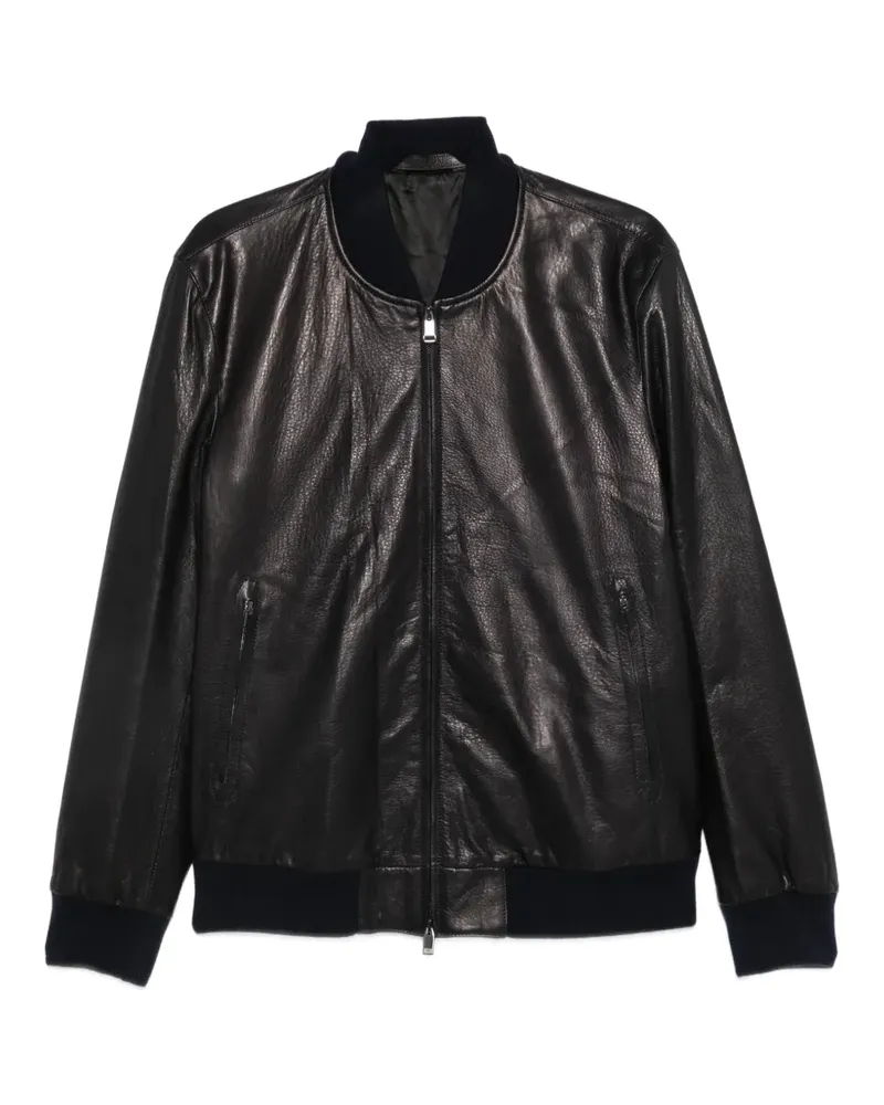 Brioni zip-up leather jacket - Schwarz Schwarz