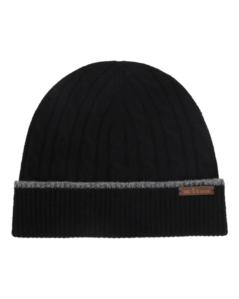 Kiton cable-knit beanie hat - Schwarz Schwarz