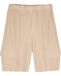 Issey Miyake Cargo-Shorts mit plissiertem Effekt Nude