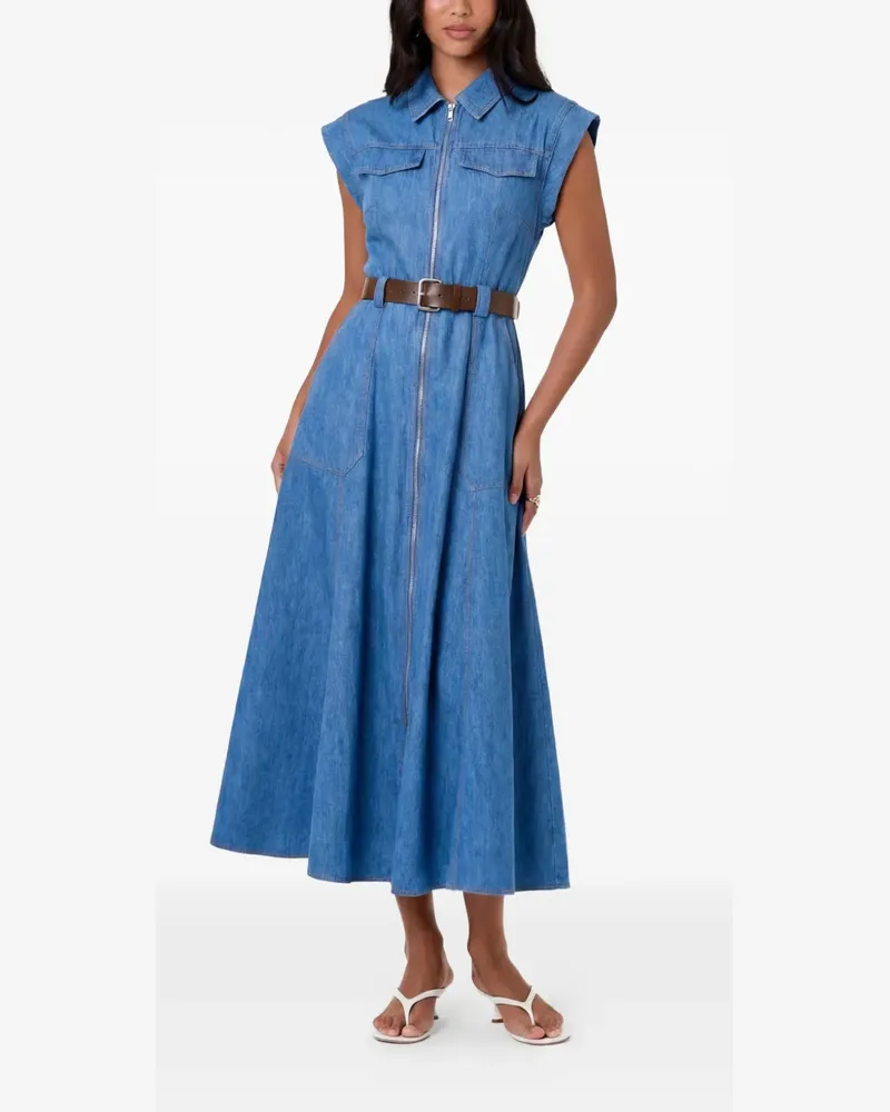 NICHOLAS Trisha belted midi dress - Blau Blau