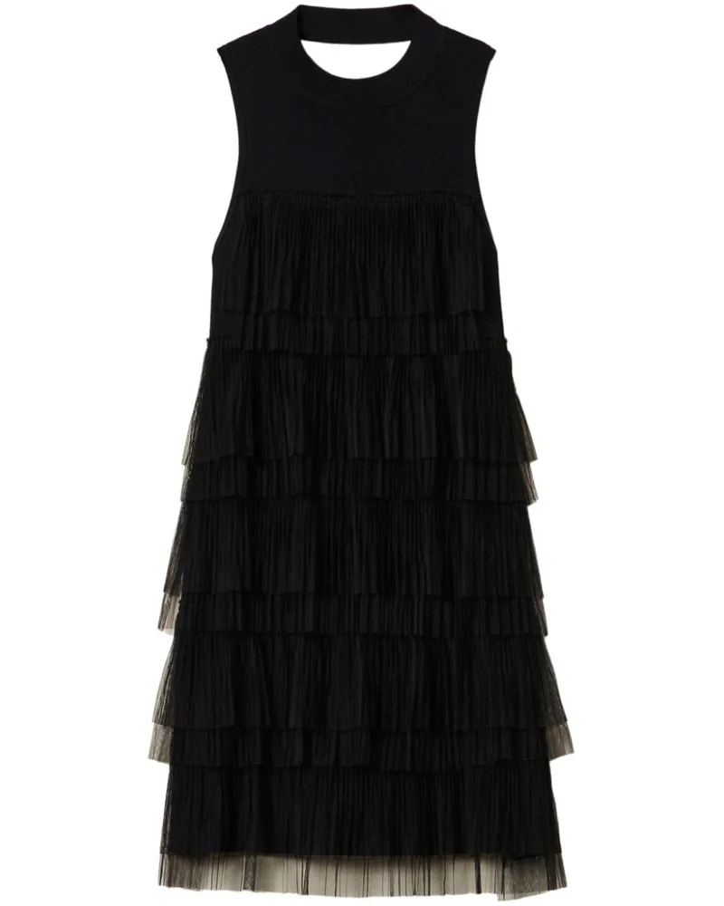 Twin-Set Gerüschtes Kleid mit Tüll - Schwarz Schwarz