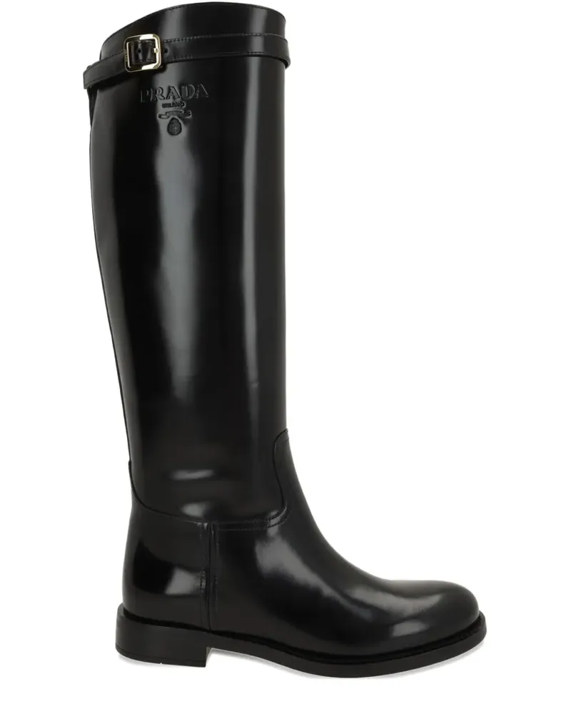 Prada buckle-strap boots - Schwarz Schwarz