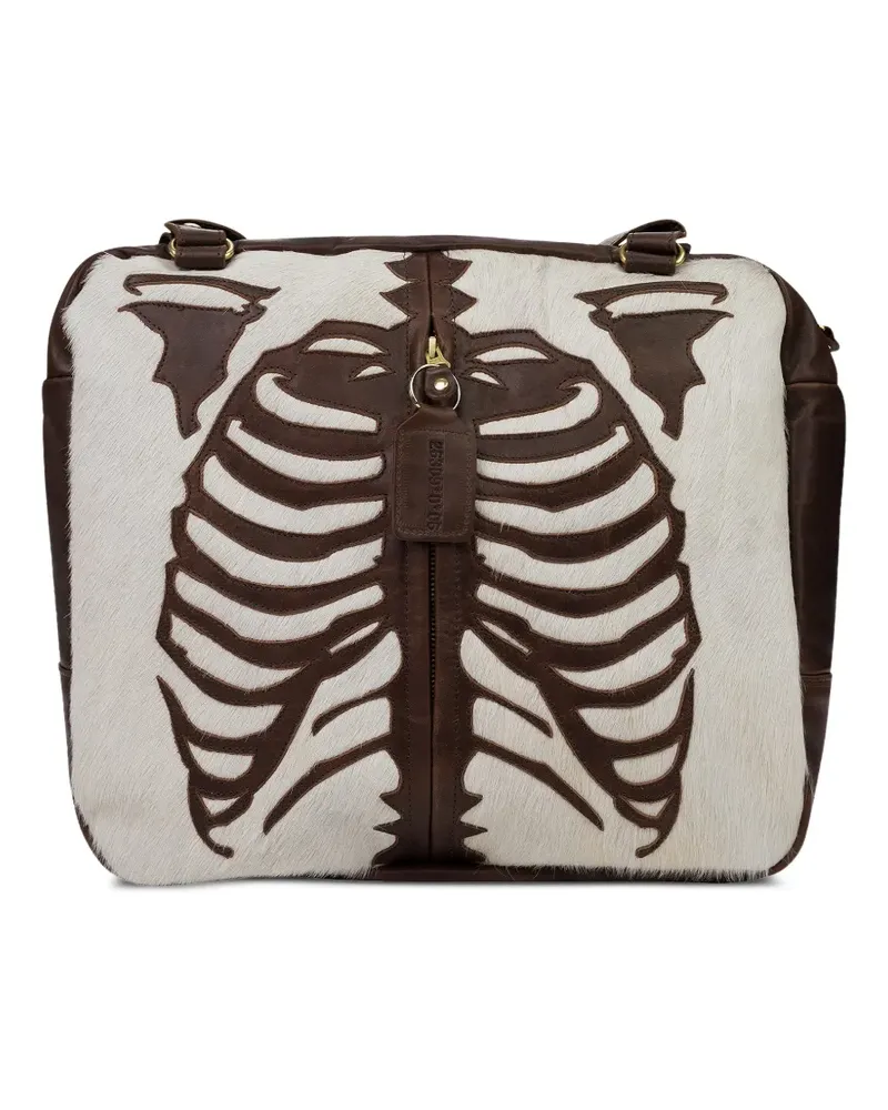 Aimé Leon Dore Vanson skeleton-patch shoulder bag - Braun Braun