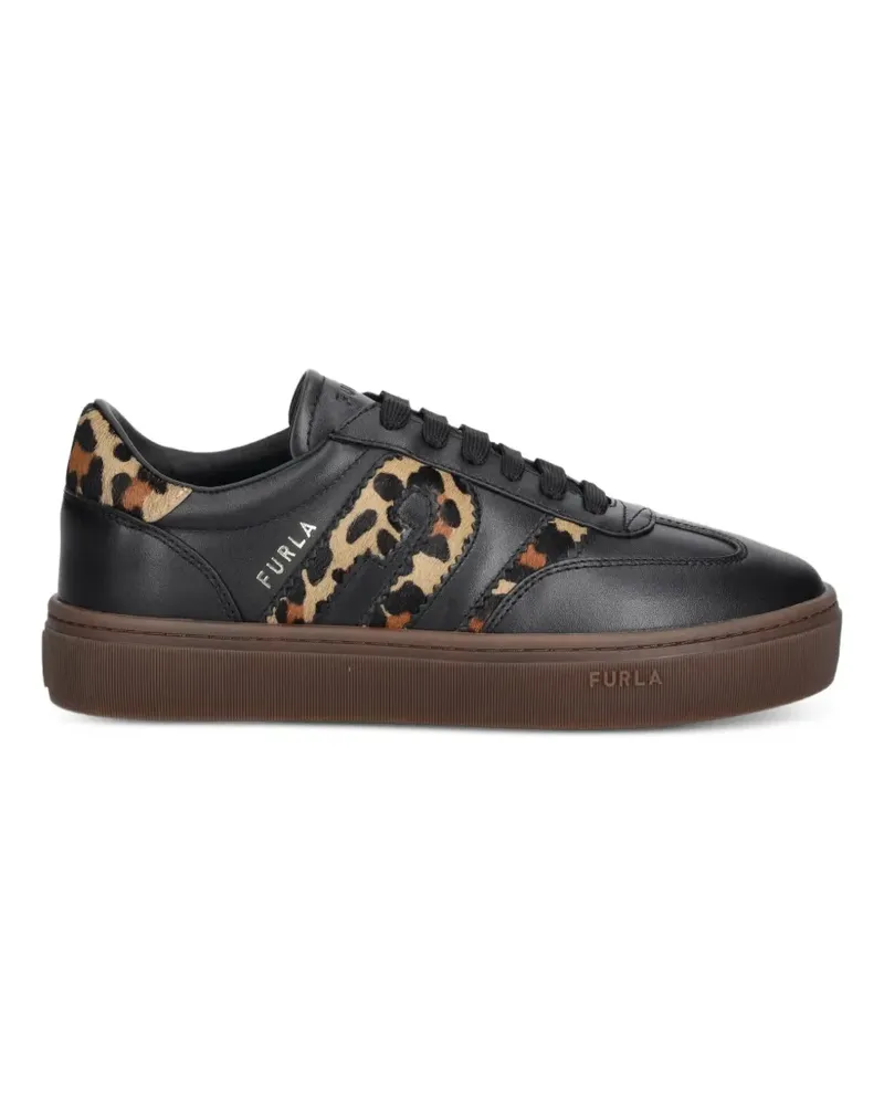 Furla Sneakers mit Leopardenprint - Schwarz Schwarz