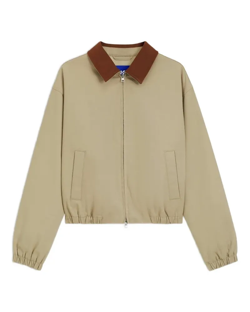 HUGO BOSS Falter-1_B stretch-cotton jacket with contrast corduroy-collar - Nude Nude