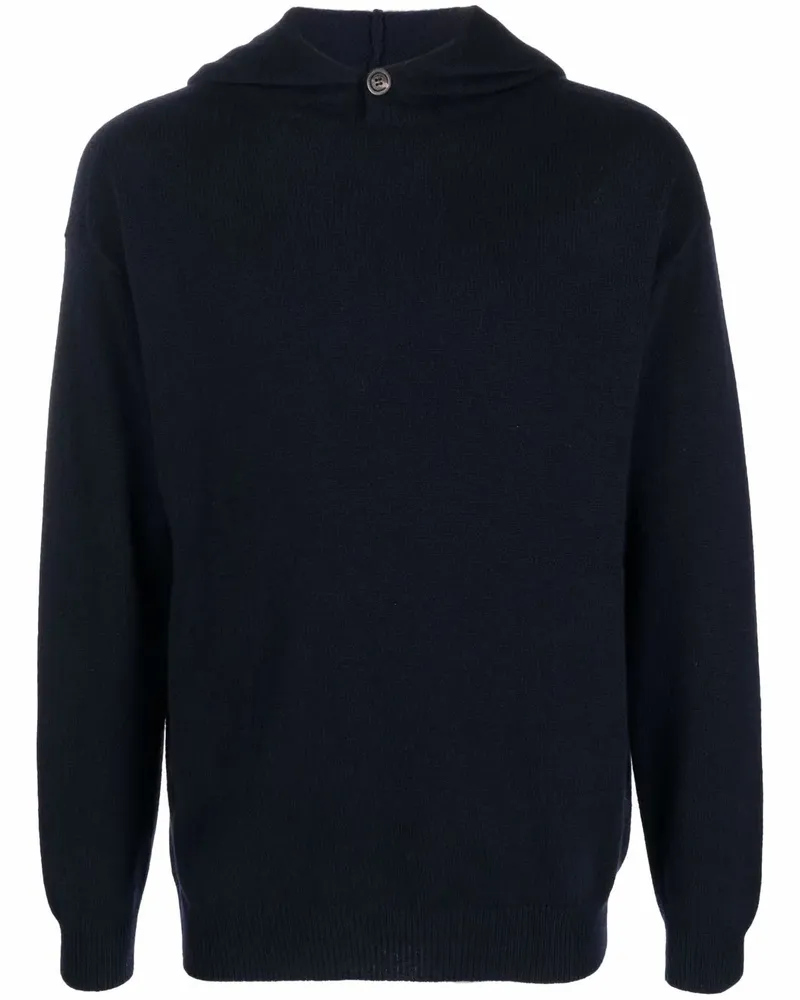 Malo Gestrickter Hoodie - Blau Blau