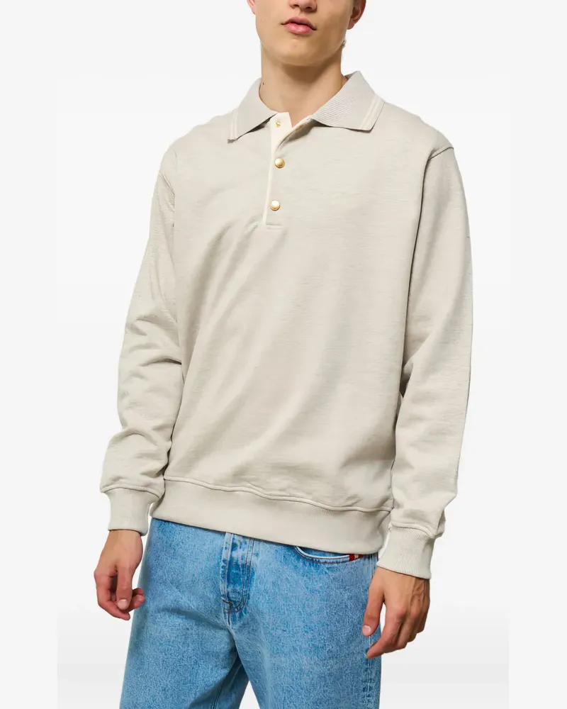 Drôle de Monsieur Langärmeliges Poloshirt - Nude Nude