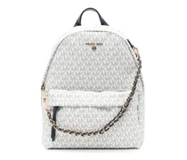 Rucksack mit Monogramm-Print - Weiß