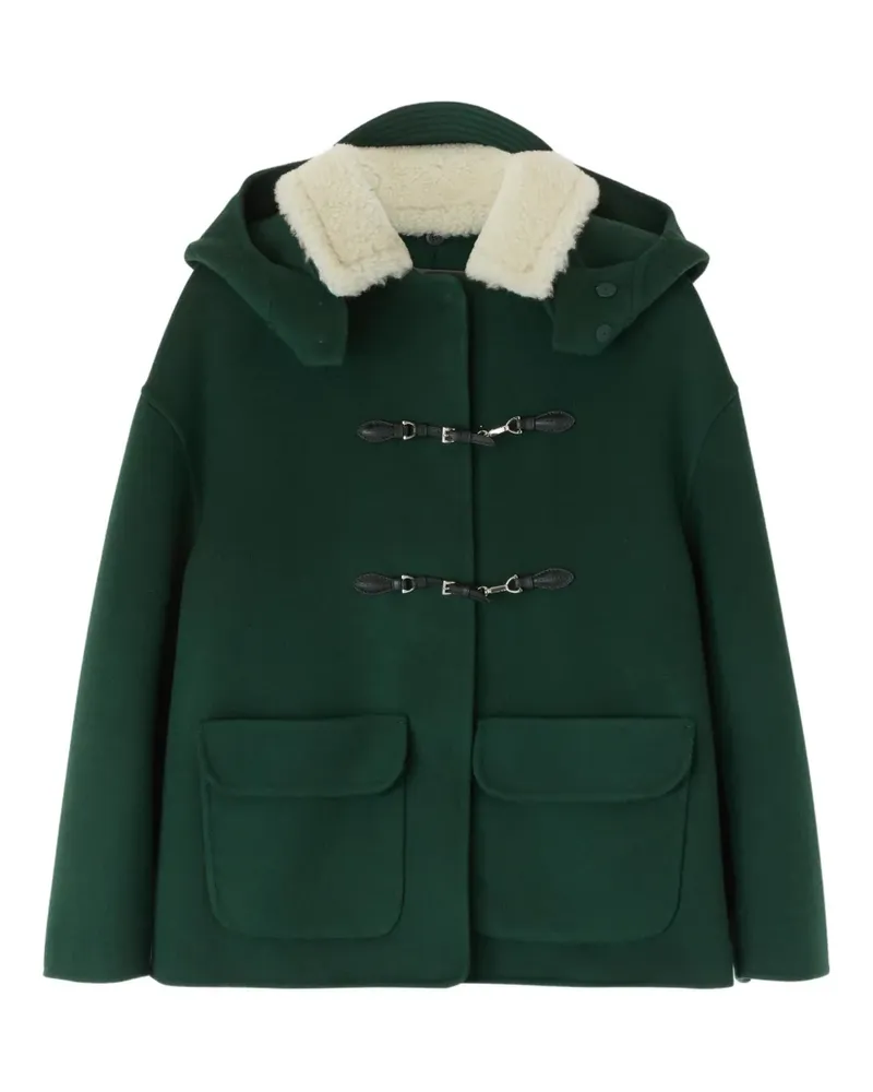 Ermanno Scervino Mantel mit Shearling-Kragen - Grün Grün