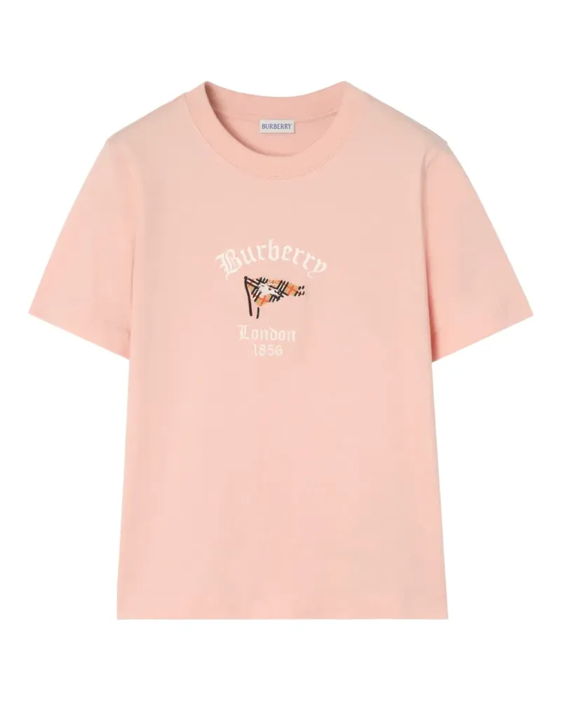 Burberry logo-embroidered T-shirt - Rosa Rosa