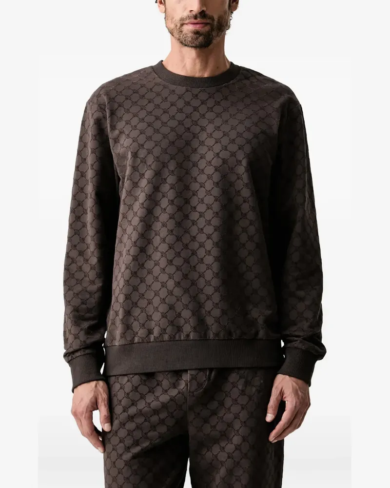JOOP! logo-patterned crew-neck sweatshirt - Braun Braun