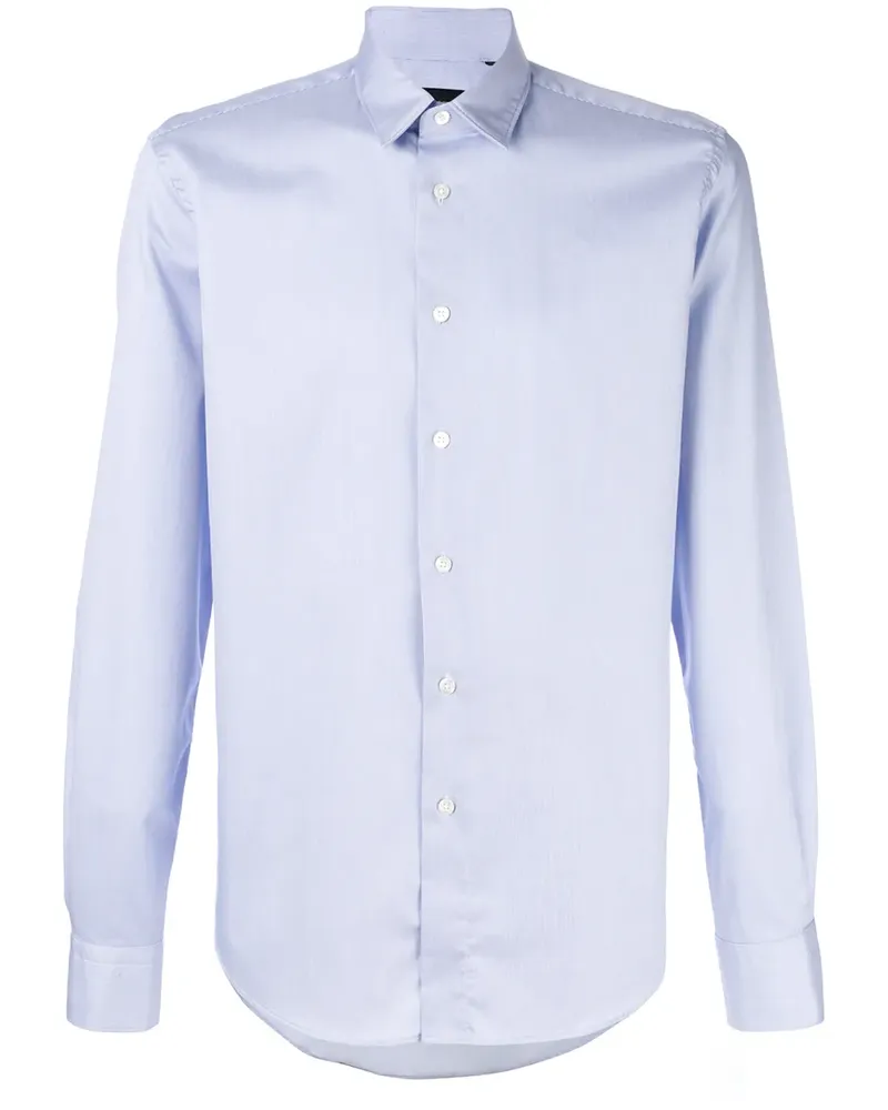 Dell'oglio Hemd mit abgerundetem Saum - Blau Blau