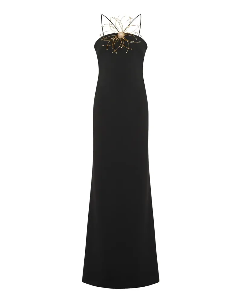 Taller Marmo Rückenfreies Jacqueline Maxikleid - Schwarz Schwarz