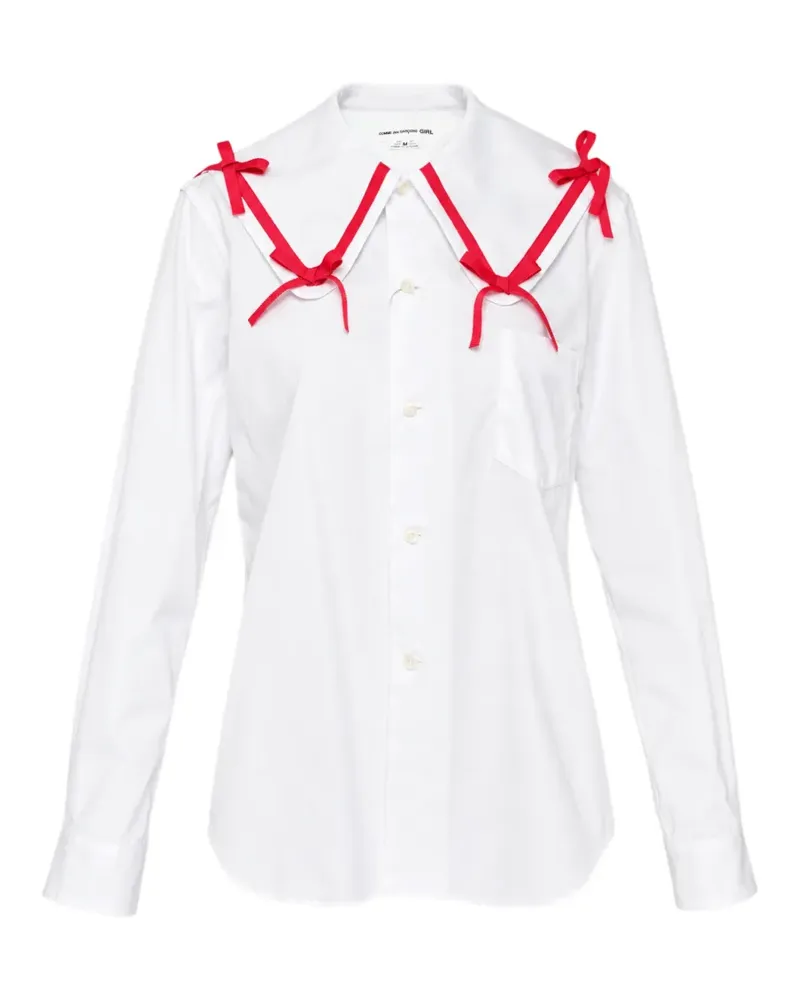 Comme des Garçons bow-embellished sailor-collar shirt - Weiß Weiß