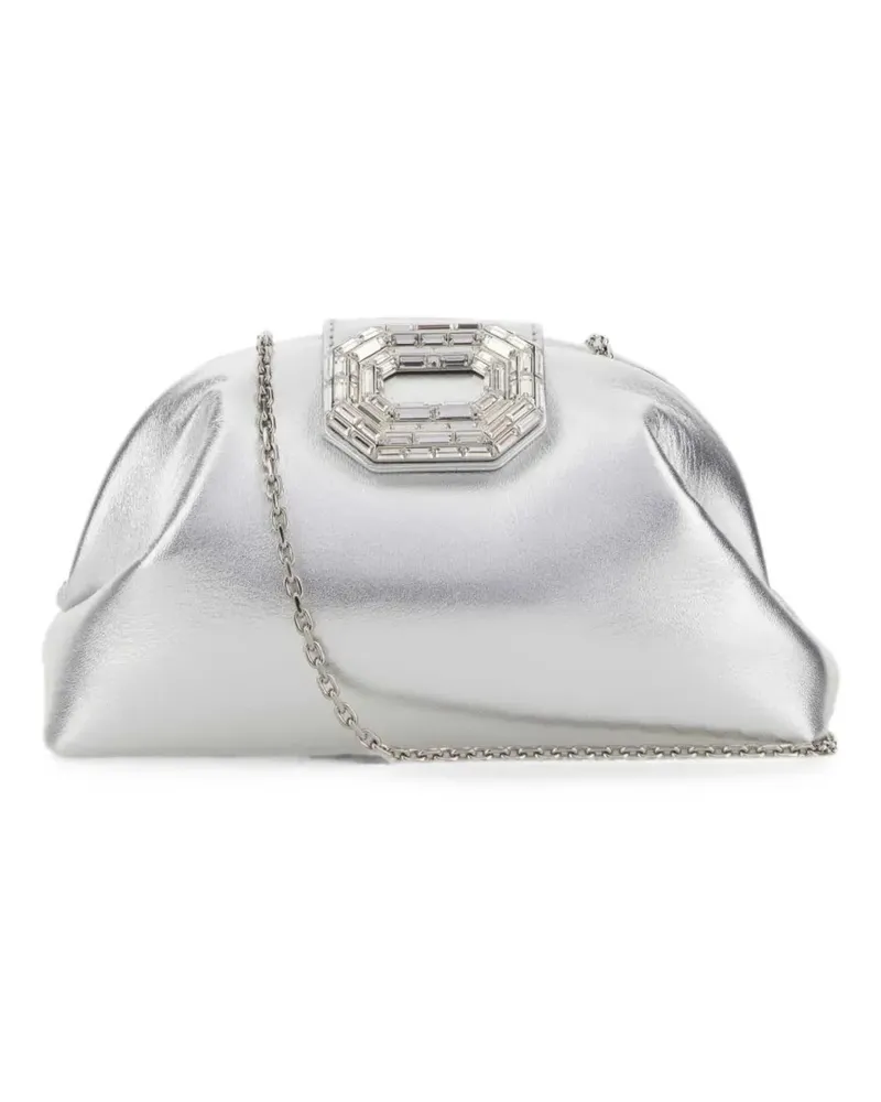 Amina Muaddi Camelia crystal-embellished clutch bag - Silber Silber