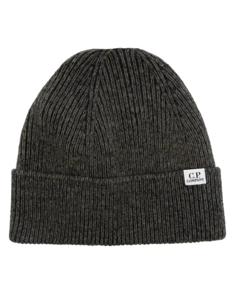 C.P. Company Beanie mit Logo-Detail - Grau Grau