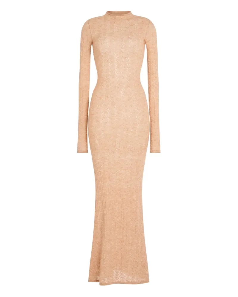 SER.O.YA Una cable-knit maxi dress - Nude Nude