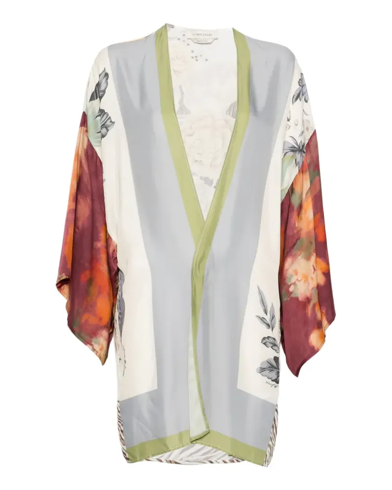 Anna Molinari floral-print open-front jacket - Weiß Weiß