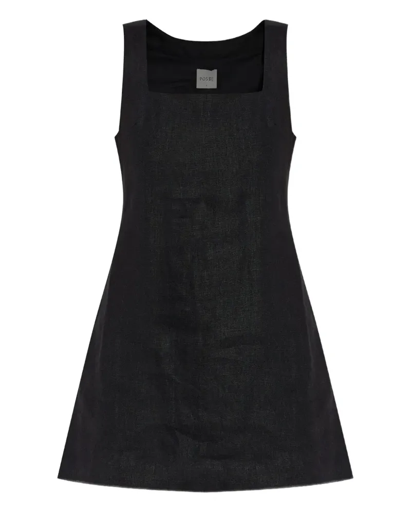Posse Minikleid aus Leinen - Schwarz Schwarz