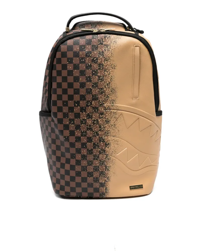 Sprayground check-patterm backpack - Nude Nude