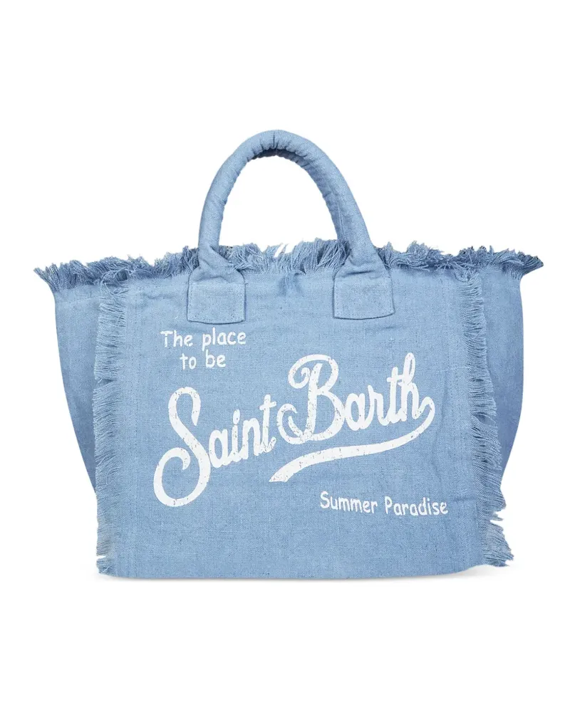 MC2 Saint Barth Vanity frayed-edge tote bag - Blau Blau