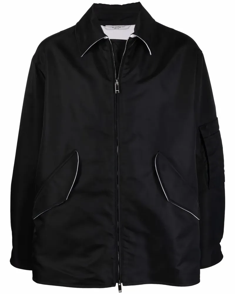 Valentino Garavani Hemdjacke mit Reißverschluss - Schwarz Schwarz