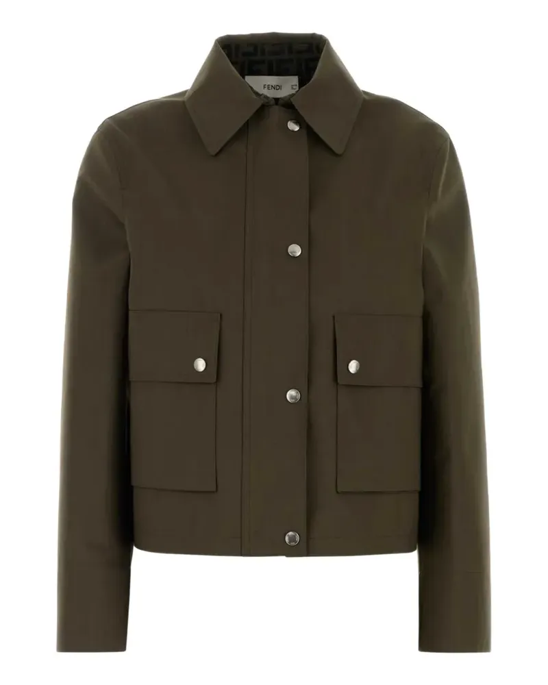 Fendi Blouson aus grünem Mackintosh-Stoff Grün