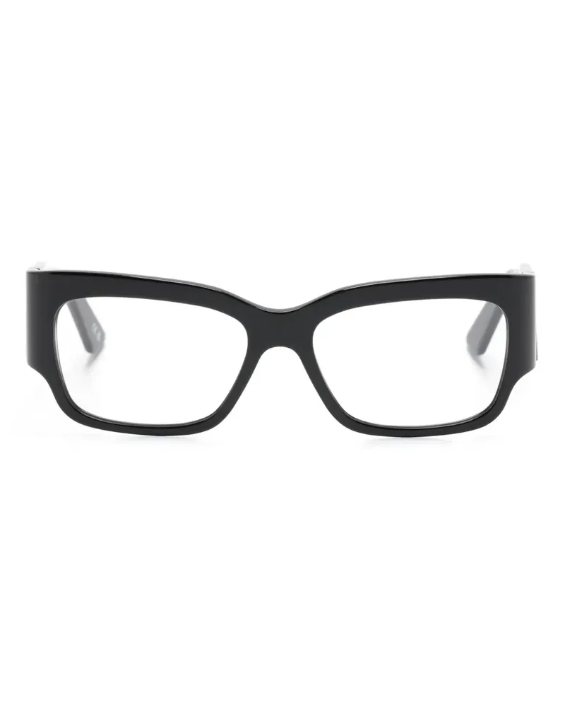 Balenciaga Eckige Brille mit Logo-Gravur - Schwarz Schwarz