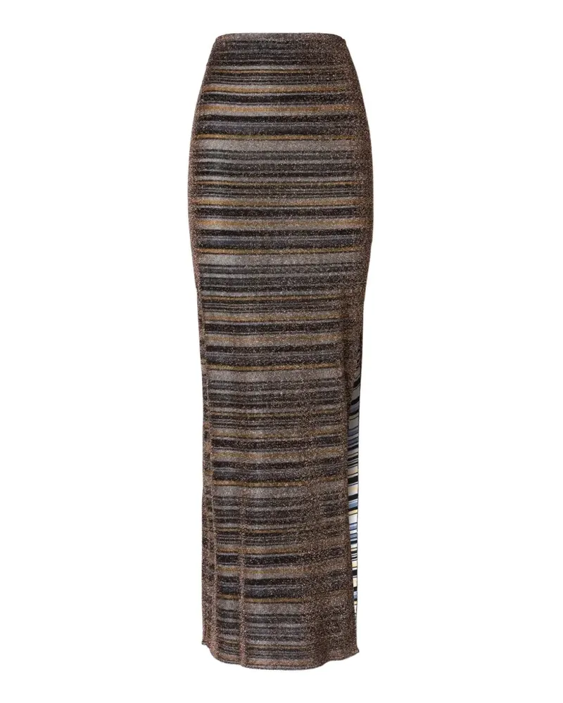 Missoni Gestreifter Rock mit Schlitz - Braun Braun
