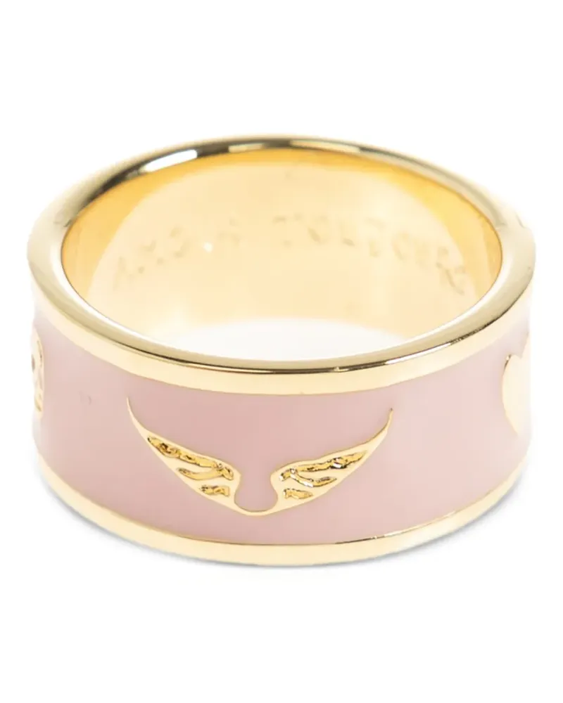 Zadig & Voltaire Gravierter Herzring mit ZV-Logo - Gold Gold