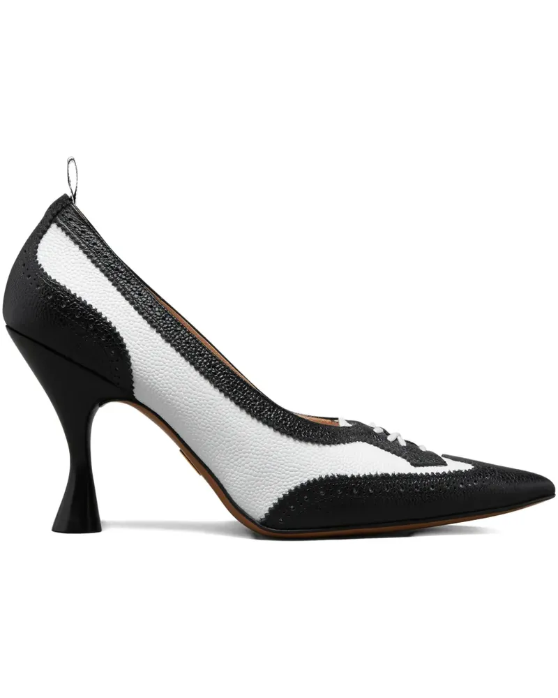 Thom Browne wingtip pebble-grain pumps - Schwarz Schwarz