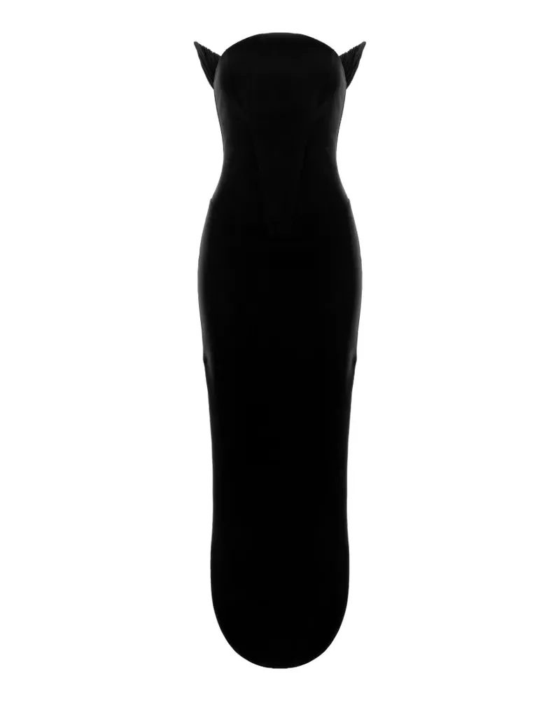 V:PM ATELIER Schulterfreies Billie Maxikleid mit Corsage - Schwarz Schwarz