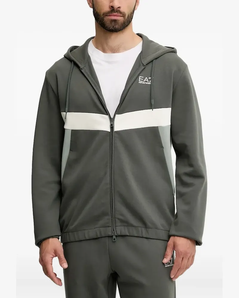 EA7 Kapuzenjacke mit Kontrasteinsätzen - Grau Grau